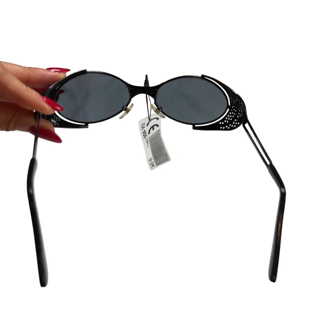 Vintage 90s Steampunk Sunglasses Bronze Mesh Sides